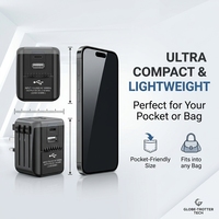 Stasiun Pengisian Daya Nirkabel PD 3-in-1 Ringkas dengan Colokan Retraktil Tipe-C, Port USB Ganda, Output 12W, Ramah Lingkungan, Dapat Dilipat, Kompatibel