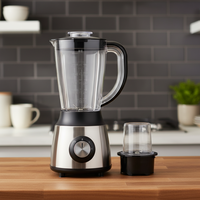 Blender Portabel Komersial Pembuat Jus Buah Mixer Dapur Peralatan Rumah Tangga Baja Tahan Karat Kapasitas 1.6L Multifungsi Elektrik