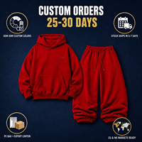 Ensemble survêtement streetwear oversize unisexe en molleton de coton épais, coupe ample, deux pièces, personnalisable OEM ODM, vente en gros
