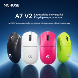 MCHOSE A7V2+ Lightweight Wireless Mouse All-in-One Flagship Gaming Esports Office Magic Three-mode <b>Connection</b> PAW3950 3395 Mouse - Product Image 4