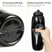 Bouteilles d'eau sportives personnalisées avec logo, 32 oz, à goulot étroit, sans BPA, réutilisables, en plastique, pour la salle de sport et les activités sportives en plein air