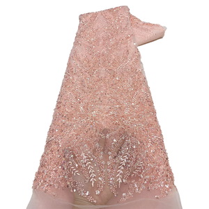 Tela de Encaje con Cuentas para Vestido de Novia Estilo Nuevo NI.AI, Tela de Red, Tela de Encaje con Lentejuelas, Tela Bordada con Perlas - Product Image 1