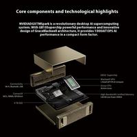 Ordinateur personnel IA NVIDIA DGX Spark Supercomputer Linux, petit serveur embarqué avec processeur GB10, interfaces USB-C, RJ45 et QSFP