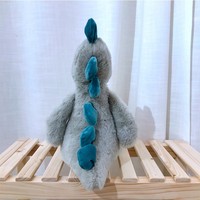 Peluche Animale Moelleuse : Renard Orange, Dinosaure Bleu, Dinosaure Gris – Jouet en Peluche pour Crèche