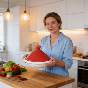 Ensemble <span class=keywords><strong>de</strong></span> cuisine en céramique écologique Tajine, 2 pièces, vaisselle et casseroles pour cuisinières à gaz et à induction - Product Image 6