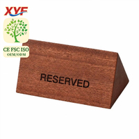 Panneau de table triangulaire en bois massif, interdiction de fumer, table réservée, numéro de table, panneau de bureau pour restaurant, hôtel, bar, contenu personnalisé