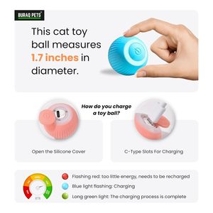 Jouet interactif pour chat, balle roulante à gravité, balle mobile pour chats et chatons, jouet durable pour animaux de compagnie, pour l'exercice, l'entraînement et l'utilisation quotidienne - Product Image 3