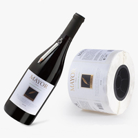 Etiqueta Adhesiva Personalizada al por Mayor, Impresión de Marca Privada, Etiqueta de Vinilo de PVC Impermeable en Rollo para Botellas de Vidrio, para Vodka, Whisky, Vino