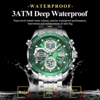 Montre à quartz pour homme Poedagar E108, chronographe multifonction, alarme, bracelet en acier inoxydable, étanche 30 m, lumineuse