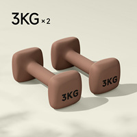 Ensemble d'haltères carrés recouverts de PVC 1 kg 1,5 kg 2 kg 3 kg 4 kg, anti-dérapants, équipement de musculation pour la maison, pour femmes et hommes