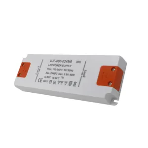 heat-proof plastic case indoor led driver 60w custom your own logo led slim power supply 24v 2.5a