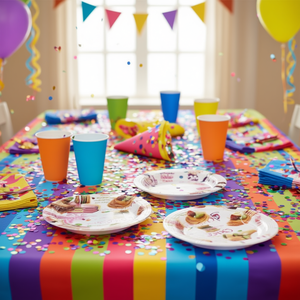 Colorful 8-Inch <b>Plastic</b> <b>Plates</b> With Dessert Design For Parties, Round <b>Disposable</b> Tableware, Digital Printed, High Quality, ZAA B - Product Image 2