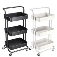 Rangement pour chariot utilitaire à roulettes, 3 niveaux, organisateur de panier Mobile, outil de chariot de cuisine ABS, mise à niveau