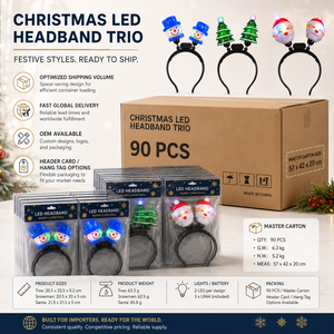 Lot <span class=keywords><strong>de</strong></span> 3 serre-têtes lumineux LED <span class=keywords><strong>de</strong></span> Noël, décorations scintillantes Père Noël, bonhomme <span class=keywords><strong>de</strong></span> neige, sapin pour fêtes <span class=keywords><strong>de</strong></span> fin d'année, accessoires <span class=keywords><strong>de</strong></span> cheveux <span class=keywords><strong>de</strong></span> Noël - Product Image 6