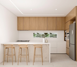 Aisdecor rắn gỗ Veneer hoàn chỉnh Trắng sồi Shaker cử<span class=keywords><strong>a</strong></span> mới thiết kế sang trọng tủ bếp - Product Image 4