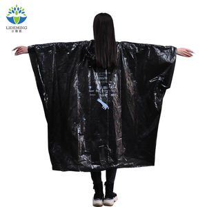 مطر بلاستيك بولي إيثيلين عالي الجودة للاستعمال مرة واحدة للمعطف عينة مجانية سماكة مهرجان معطف واق من المطر أسود للتخييم والجولات في الهواء الطلق - Product Image 4