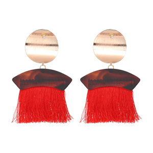 Pendientes de borla de algodón estilo bohemio al por mayor para mujer joyería llamativa de araña de moda - Product Image 3