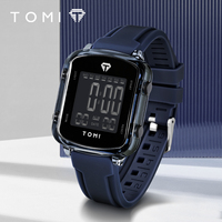 Jam Tangan Digital Outdoor TOMI Luxury Diver Alarm dengan Tali Silikon untuk Pria, Dilengkapi Kronograf dan Beberapa Zona Waktu
