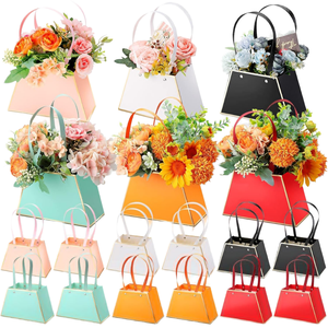 Cajas de Papel Plegables Reciclables para Ramos Florales, para Arreglos Florales, Bodas, Fiestas, Bolsa de Regalo Portátil con Asa para Graduación - Product Image 1