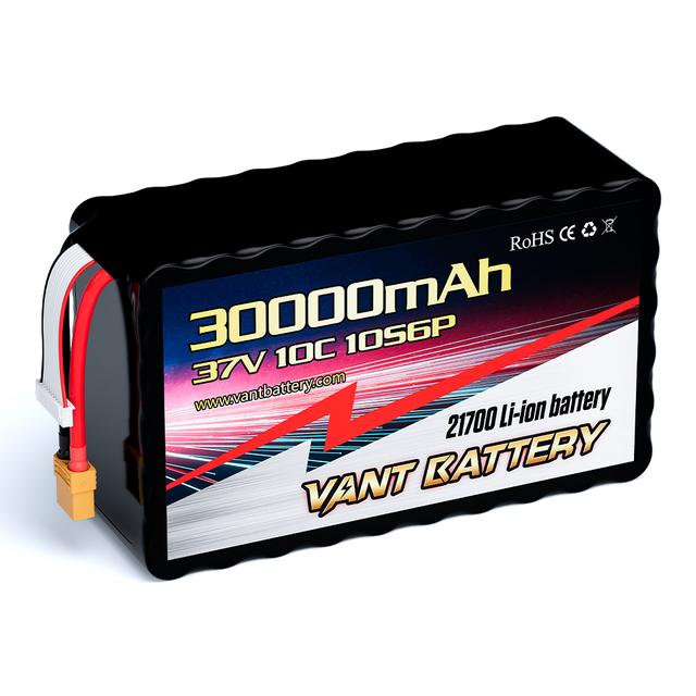 VANT Cylindrical Lithium-ion Battery 10S6P 21700 Drone Battery 37V 30000mAh 10C High Rate Battery for FPV UAV RC Drone