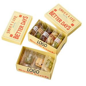 กล่องคุกกี้ช็อกโกแลตขนมหวานแ<span class=keywords><strong>บ</strong></span><span class=keywords><strong>บ</strong></span>พั<span class=keywords><strong>บ</strong></span>ได้ รูปทรงสี่เหลี่ยมผืนผ้า เคลือบด้าน  ย่อยสลายได้  พร้อมโลโก้สั่ง<span class=keywords><strong>ทำ</strong></span> - Product Image 1