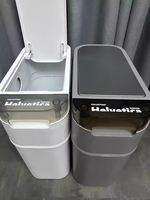 Rmier 3 gallons mince électrique étanche petite poubelle étroite 15L capteur de mouvement poubelle en plastique pour chambre bureau toilette