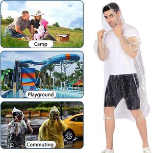 Imperméables jetables en plastique transparent blanc, simples, imperméables, pour enfants, taille personnalisable, vente en gros, sur mesure, pour le voyage - Product Image 3