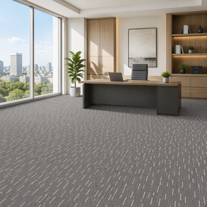 Dalles de <span class=keywords><strong>moquette</strong></span> grises 50x50cm en nylon à boucles, modulaires carrées pour projets commerciaux et bureaux, OEM - Product Image 1