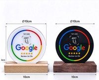 Support en acrylique pour carte de commentaires Google NFC – Tap to Review – Porte-cartes transparent givré avec fente – Vente en gros pour restaurants, cafés, hôtels, bars, salons