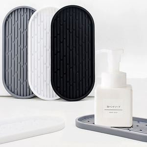 Plateau de rangement en silicone minimaliste moderne, forme ovale, organisateur pour cuisine, salle de bain, salon - Product Image 2