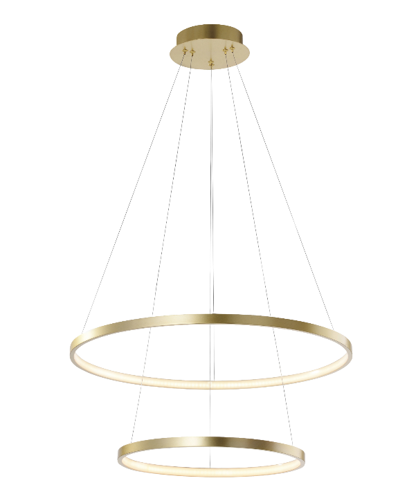 Living room indoor decorative stainless steel gold ring led modern pendant chandelier light