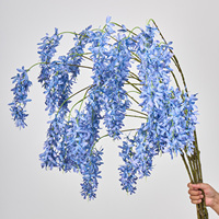 Vente en gros de fleurs artificielles en soie, orchidées à longues tiges, 6 branches, pour la décoration de la maison, les centres de table de mariage