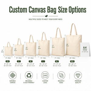 Custom Logo Durable <b>Canvas</b> Tote <b>Bags</b> Multiple Sizes Reusable Eco-Friendly Shopping <b>Bags</b> for Wholesale and Promotion - Product Image 5