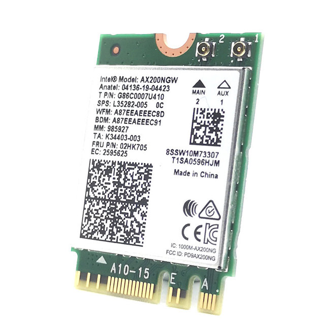 Intel AX200NGW WiFi 6 Wireless Card M.2 2230 2x2 2400Mbps Bluetooth 5.1 Dual Band PCIe USB Adapter for Laptop PC