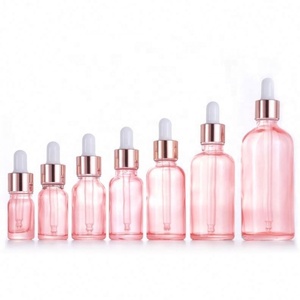 Custom 5ml 10ml 15ml 20ml 30ml 50ml 100ml Glass Oil Dropper <b>Bottle</b> <b>Pink</b> Glass Serum <b>Bottle</b> - Product Image 6