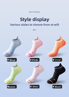 Chaussettes de course unisexes personnalisées en coton/fibre de bambou, coussinées, coupe basse, pour l'automne, tricotées avec logo sur le bord et le dessus