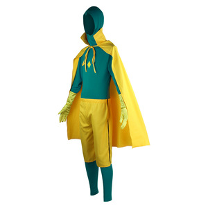 Disfraz de WandaVision para hombre, conjunto completo, traje con capucha verde y amarillo para fiesta de Halloween, juego de rol - Product Image 4