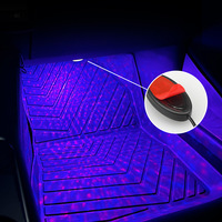Lumières de sol de voiture RGB 4 en 1, contrôle par application, synchronisation musicale, lumière ambiante intérieure LED, USB, universel, décoration de sol de voiture, lampe d'ambiance
