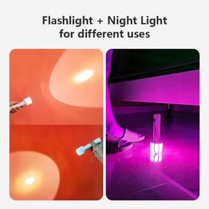 NOUVEAU - Lampe torche d'urgence portable multifonction 3-en-1 rechargeable par USB-C, alimentée par batterie, lampe de nuit, lampes à capteur LED - Product Image 4