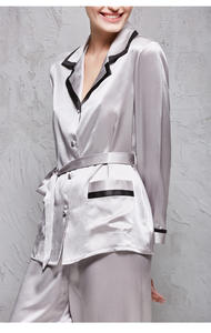 ชุดชุดนอนผ้าไหมหม่อน100% สำหรับผู้หญิงขนาด19มม. ผลิตจากผ้าไหมมัลเบอร์รี่ดีไซน์เพื่อความผ่อนคลายมีการออกแบบตามสั่ง - Product Image 6