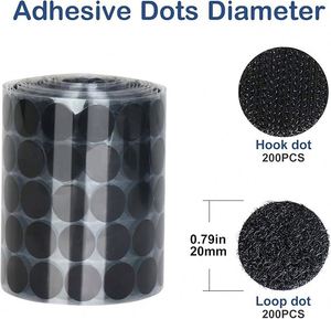 200 Piezas de Cintas Autoadhesivas de Poliéster Negro de 0.79 Pulgadas, Cintas de Gancho y Bucle de Alta Resistencia, Ecológicas, para Zapatos, Hogar y Oficina - Product Image 4
