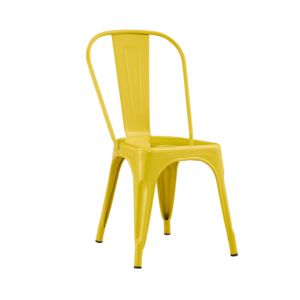 Meubles de salle à manger en métal tubulaire de style français chaises d'appoint de café empilables à dossier haut chaise de salle à manger en métal Monaco industrielle en fer en acier - Product Image 4