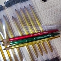 Vente chaude Acrylique Brosse À Ongles 100% Kolinsky Premium Tête Ronde Ongles Acrylique Brosse Or Métal Poignée Ongles Acrylique Poudre Brosse