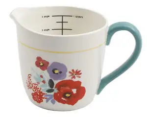 ceramic pouring cup Flea Market Ceramic Decorated Measuring Cup, 4-cup