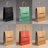 Sacs en papier kraft personnalisés en gros, sacs à main, sacs cadeaux pour le shopping, l'emballage