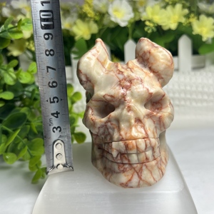 新しいクリスタルデーモンスカル彫刻工芸品約9センチ手彫り天然石アートコレクション家の装飾クールスタイルギフト - Product Image 2