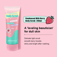Groothandel Veganistische Exfoliërende Suiker Vochtinbrengende Bessen Banaan Melk Fruit Ijs Whitening Body Scrub
