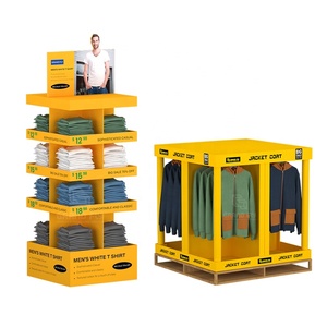 Tùy chỉnh T-Shirt <span class=keywords><strong>Rack</strong></span> hiển thị với túi, fsdu tầng hiển thị kệ cho quần áo bán lẻ sóng giấy hiển thị đứng - Product Image 2