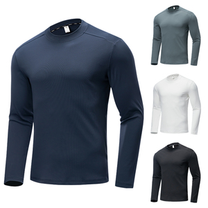 Casual Solid Long Sleeve Gym <b>Shirts</b> Streetwear <b>Compression</b> <b>Shirt</b> For Men Gym Long Sleeve Top Workout Breathable Active Wear - Product Image 3
