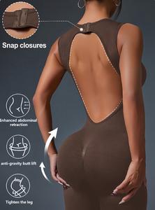 Combinaison de sport moulante respirante pour femme, col rond, bretelles halter, idéale pour le yoga et l'entraînement – Nouvelle collection très prisée - Product Image 3